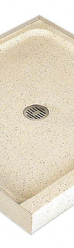 FIAT PRODUCTS Shower Base: Square, Single Threshold, Terrazzo, 42 in Overall Lg, 4 in Overall Ht (MPN 42MFT081). Key specifications — Material: Terrazzo; Drain Location: Center; Brand: FIAT PRODUCTS.