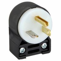 HUBBELL Straight Blade Plug: 5-20P, 125V AC, 20 A, 2 Pole, 3 Blade, Black/White (MPN HBL5366CA)