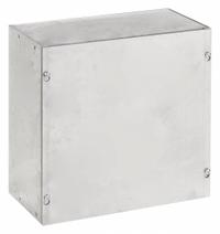 HOFFMAN Enclosure: Steel, 8 in x 8 in x 8 in, NEMA 1, Solid Cover, Screw On, Galvanized (MPN ASG8X8X8NK). Key specifications — Brand: HOFFMAN; Closure Method: Screws; Knockouts: Not Included.