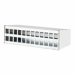 METZ CONNECT RJ45 Housing: Surface, Steel, RJ45, 24 Ports, Unequipped (MPN 130861-2402KE). Key specifications — Housing Material: Steel; Includes Connector: Unequipped; Mounting Type: Surface; Product Type: Module Housing; Connector Color: White; Connection Type: RJ45.