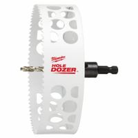 MILWAUKEE Hole Saw: 4 1/4 in Saw Dia., 3/5 Teeth per Inch, 1 5/8 in Max. Cutting Dp, Bi-Metal (MPN 49-56-9698). Key specifications — attr1098070: 3/5; attr1098087: MILWAUKEE; attr1098073: 5/8"-18.