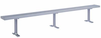 LYON Locker Room Bench: 10 ft x 9 1/2 in x 17 in, Aluminum, Gray - Corrosion-Resistant Aluminum Locker Room Benches