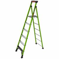 LITTLE GIANT Platform Stepladder: 8 ft Ladder Size, Fiberglass, 375 lb Load Capacity, 30 lb Wt (MPN 15408-001). Key specifications — Brand: LITTLE GIANT; Included Features: Plastic Top with Storage.