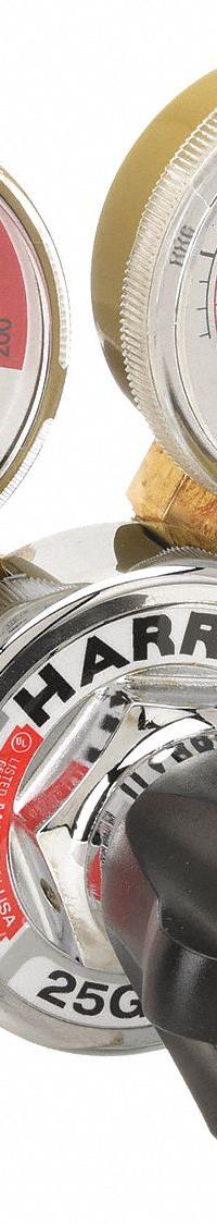 HARRIS Gas Regulator: Single Stage, CGA 510 Inlet, 9/16"-18 M LH Outlet, 15 psig, Acetylene (MPN 25-15C-510). Key specifications — Brand: HARRIS; Manufacturer Part Number: 25-15C-510; Diaphragm Material: Fiber Reinforced Neoprene; Outlet Connection: 9/16"-18 M LH; Inlet Connection: CGA 510.