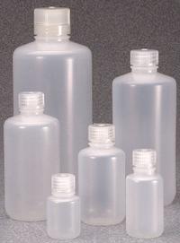 NALGENE Storage Bottle: LDPE, 4 fl oz, 125 mL, Natural, 24-415 mm Screw Closure Size, Polypropylene (MPN 312088-0004). Key specifications — Body Color: Natural; Closure Attached: Attached; Brand: NALGENE; Pre-Cleaned: None; Closure Included: Yes.