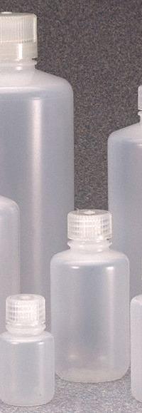 NALGENE Storage Bottle: LDPE, 4 fl oz, 125 mL, Natural, 24-415 mm Screw Closure Size, Polypropylene (MPN 312088-0004). Key specifications — Body Color: Natural; Closure Attached: Attached; Brand: NALGENE; Pre-Cleaned: None; Closure Included: Yes.