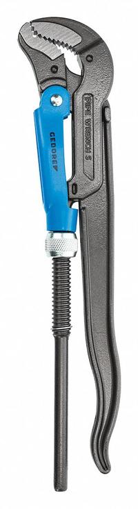 GEDORE Elbow Pipe Wrench: Alloy Steel, 3 in Jaw Capacity, Serrated, 25 in Overall Lg, Plier-Type (MPN 4500490). Key specifications — attr309808: Plier-Type; attr309815: Alloy Steel; attr324941: GEDORE.