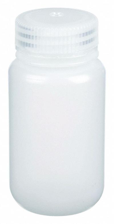 APPROVED VENDOR Sampling Bottle: HDPE, 125 mL, 4 fl oz, Closure Included, Natural - HDPE Wide Mouth Round Lab Bottles