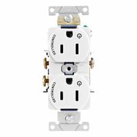 LEVITON Duplex Receptacle Outlet: Duplex, 5-15, White, 125V AC, 15 A, 2 Pole / 3 Wire (MPN 5262-S2W)