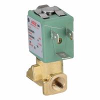 ASCO Solenoid Valve: 2-Way, Normally Closed, 1/8 in Pipe Size, 110V AC/120V AC, Compact, Brass Body (MPN SC8256B045V). Key specifications — Pipe Size: 1/8 in; Voltage: 120V AC; Brand: ASCO.