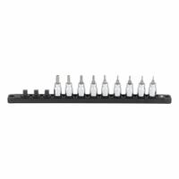 SK PROFESSIONAL TOOLS Drive Fractional Tamper-Proof Hex Bit Socket Set: 1 - 25 Pieces, 9 Pieces, SAE (MPN 19749). Key specifications — attr1216280: Replaceable Insert; attr1216283: SK PROFESSIONAL TOOLS; attr1225718: 5/54 in to 1/4 in; attr1227491: 3/8 in.