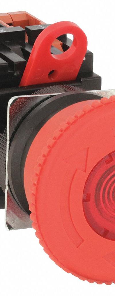 OMRON Emergency Stop Push Button: Illuminated, Mushroom Head Profile, Non-Metallic - Illuminated Mushroom-Head Push Buttons
