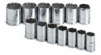 SK PROFESSIONAL TOOLS Socket Set: 1/2 in Drive, 13 Piece, 12-Point, Metric, 15 mm to 32 mm (MPN 1913). Key specifications — attr1224269: 1/2 in; attr1204685: Not Tether Capable; attr1204650: 15 mm to 32 mm; attr1204673: Socket Bits Not Included; attr1204688: SK PROFESSIONAL TOOLS; attr1224230: Friction; attr1206170: Standard Sockets.