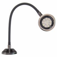 O.C. WHITE Spot Light: LED, Power Cord, Gooseneck, 18 in Arm Reach, 2,750 lm Max Brightness, 5000K (MPN LED-MG18-30-120V). Key specifications — Lighting Technology: LED; Brand: O.C. WHITE; Bulb Wattage: 18 W; Color: Black; Electrical Connection Type: Power Cord; Operating Voltage: 100 to 240V AC.