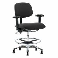ESD Task Chair: Fabric, Arms Included, Ht Range 21 1/2 in to 29 in, 18 1/2 in Seat Wd, 17 in Seat Dp (MPN BR-ESD-FMBCH-CR-T0-A1-CF-EG-ESDBLK). Key specifications — Foot Support: Yes; Back Tilt Backward: 13.5°; Back Tilt Forward: 10.5°; Base Material: Aluminum; Brand: APPROVED VENDOR; Product Type: ESD Task Chair; ESD-Safe: ESD-Safe.