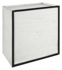 GRAINGER HEPA Air Filter: 24 in x 24 in x 12 in, 99.99% Filter Efficiency, Downstream Face (MPN 2DXN8). Key specifications — Brand: GRAINGER; Frame or Header Material: Galvanized Steel.