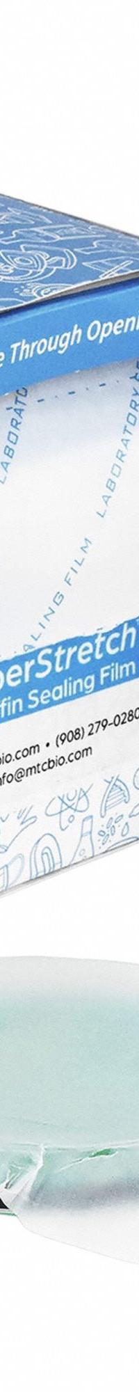 MTC BIO Films, Seals & Dispensers - HyperStretch(TM) Sealing Film: 125 micron Overall Thick, White (MPN M0381). Key specifications — Brand: MTC BIO; Sterility: Non-Sterile; Color: White.