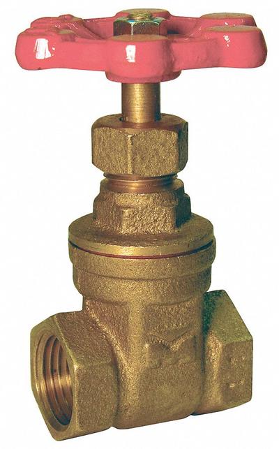 APPROVED VENDOR Gate Valve: 1 1/4 in, Brass, Non-Rising, FNPT x FNPT - Non-Rising Stem Brass General Purpose Gate Valves