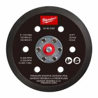 MILWAUKEE Disc Backup Pad: 6 in Wd, Round, PSA, Soft, For 2584-20, 6 Vacuum Holes, Polyurethane (MPN 49-36-2585). Key specifications — attr667722: PSA; attr667743: Disc Backup Pad; attr667724: Round; attr667738: 6; attr667733: Polyurethane; attr667729: 2584-20; attr667721: 49-36-2585; attr667725: MILWAUKEE.
