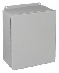 HOFFMAN Enclosure: Steel, 12 in x 10 in x 6 in, NEMA 12/13, Solid Cover, Hinged (MPN A1210CHFTC). Key specifications — Brand: HOFFMAN; Closure Method: Quick Release Latch; Knockouts: Not Included.