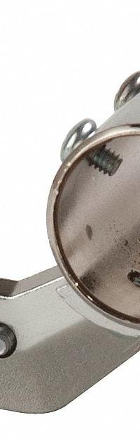ECONOCO Center Socket: Single, 1 in x 2 in x 1/2 in, Chrome, 16 ga Gauge, Silver (MPN RC8). Key specifications — Product Type: Round Tube Hangrail Center Socket; Color: Silver; For Display Type: Single or Double Slotted Standards; Material: Steel; Duty Rating: Heavy Duty; Brand: ECONOCO; Finish: Chrome; Mounting Type: Snap-on.