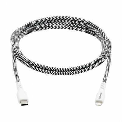 EATON TRIPP LITE Usb Cable: Type C End 1, Lightning End 2, Black/White, 3 ft Lg - Reinforced USB & Lightning Cables