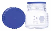 KIMBLE Media Bottle: 5 L, Screw-On, GLS 80, 310 mm, Amber, Closure Included, Wide Mouth Size (MPN 14394-5000). Key specifications — Closure Type: Screw-On; Mouth Size: Wide; Screw Closure Size: GLS 80; Brand: KIMBLE; Body Color: Amber.