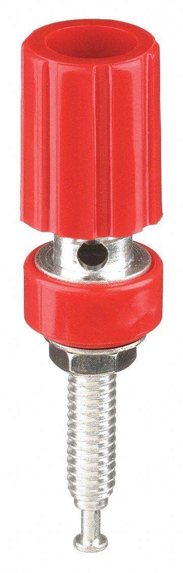 POMONA Binding Post: 1 3/4 in Lg, Brass, Polycarbonate, 2,500 V Max Volt, 15 A Max Current - Binding Posts