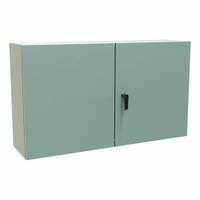 HAMMOND Electrical Enclosure: Steel, 24 in x 42 in x 10 in, NEMA 12/3R, Solid Cover, Hinged (MPN EN4TD244210GY). Key specifications — Brand: HAMMOND; Closure Method: Keyed Handle; Knockouts: Not Included.