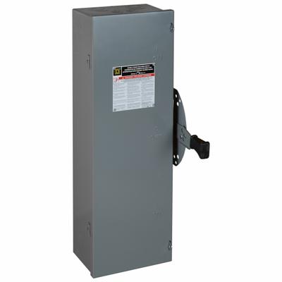 SQUARE D Safety Switch: Non-Fusible, 100 A, Single Phase, 240V AC, Galvanized Steel - Non-Fusible Safety Switches