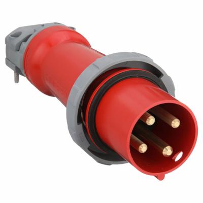HUBBELL Pin and Sleeve Plug: Red, 480V AC, Three Phase, 100 A, 3 Pole, 4 Wire - Watertight Plugs