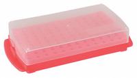 Tube Rack: 4 3/4 in Overall Wd, 2 in Overall Ht, 9 3/4 in Overall Lg, Polypropylene, Pink, Benchtop (MPN HS2345E). Key specifications — Material: Polypropylene; Mounting Location: Benchtop; Color: Pink; Product Type: Test Tube Rack; Total Holding Capacity: (96) Wells; Brand: HEATHROW SCIENTIFIC.