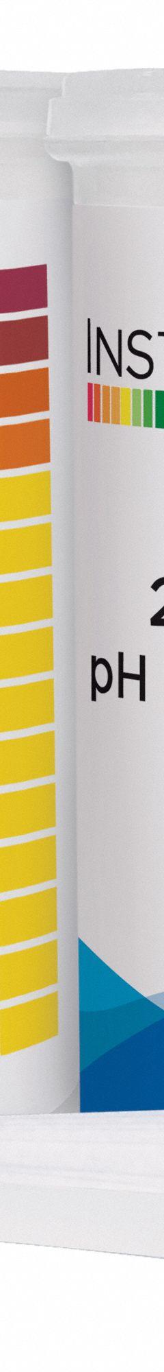 HYDRION pH Test Strips: 2 pH to 9 pH, 0.5 pH Resolution, 3 1/4 in Overall Lg, 1/4 in Overall Wd (MPN 82090). Key specifications — pH Resolution: 0.5 pH; Brand: HYDRION.