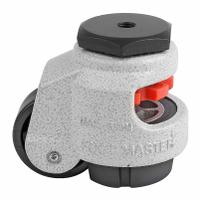 FOOT MASTER Leveling Caster: 42 mm Wheel Dia, 110 lb Load Rtg., Nylon Wheel, Aluminum Frame, Ivory (MPN GDN-40S). Key specifications — attr1111504: FOOT MASTER; attr1111527: 110 lb; attr1111552: Handle/Spanner; attr1111510: Ivory.