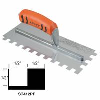SUPERIOR TILE CUTTER INC. AND TOOLS Trowel: Blade Shape Square, Handle Material ProForm (MPN ST412PF). Key specifications — attr1004970: Trowel; attr1008719: Square; attr1008724: ProForm; attr1008729: Carbon Steel; attr1004969: SUPERIOR TILE CUTTER INC. AND TOOLS.