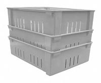 MOLDED FIBERGLASS Straight Wall Tote: 6.7 gal, 21 1/8 in x 15 5/8 in x 6 in, -60°F to 250°F, Gray (MPN 70514851361206). Key specifications — Material: Composite; Brand: MOLDED FIBERGLASS; Includes Lid: Lid Not Included; Container Wall Type: Vented.
