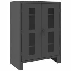 DURHAM MFG Storage Cabinet: 48 in x 24 in x 66 in, Legs, 3 Adj Shelves, Swing Handle & Padlock Hasp (MPN HDCC244866-3S95). Key specifications — Base Type: Legs; Cabinet Color: Gray; Frame Assembled: Assembled; Brand: DURHAM MFG.