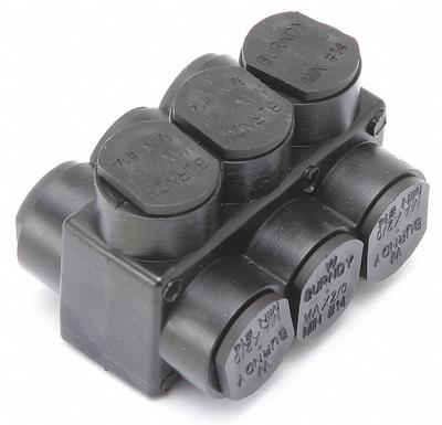 BURNDY Multitap Connector: 3 Port, Double-Sided Entry, 14 AWG – 2/0 AWG Wire Size - Dry-Location Double-Sided Entry Multitap Connectors
