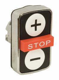 SCHNEIDER ELECTRIC Multihead Operator: Non-Illuminated, 3 Button, Extended Profile (MPN ZB4BA71115). Key specifications — attr211308: SCHNEIDER; attr1026606: Momentary/Momentary/Momentary; attr1026618: Stop; attr1026638: XB4; attr1063632: Metallic.