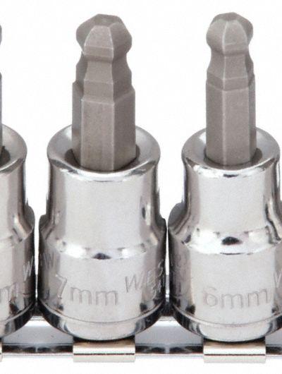 WESTWARD Socket Bit Set: 1 - Ball Hex Bit Socket Sets