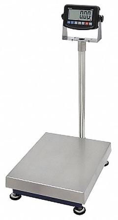 DORAN Industrial Bench Scale: 19 3/4 in x 23 5/8 in, Not IP Rated, Column-Mounted, Stainless Steel (MPN 1200-MSP2500). Key specifications — Connection Ports: RS-232; Readability: 50 g/0.1 lb; Brand: DORAN; Weighing Surface Material: Stainless Steel.