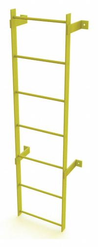 TRI-ARC Ladder,Steel,Standard Fixed,7-Rung: 7 ft Overall Ht, 25 in Overall Wd, Steel, 7 Rungs (MPN WLFS0107-Y). Key specifications — Brand: TRI-ARC; Number of Sections: 1.