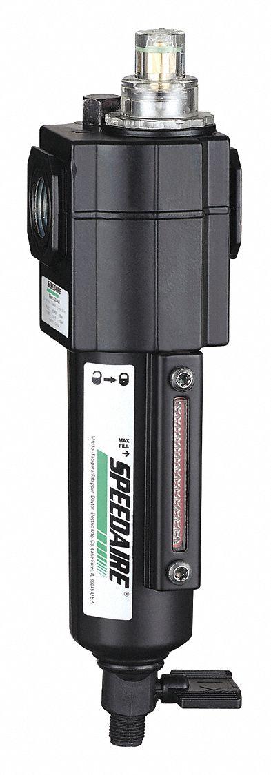 SPEEDAIRE Compressed Air Lubricator: Mist, 3/8 in NPT, 50 cfm, 250 psi Max Op Pressure - Speedaire FRL Air Lubricators