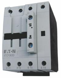 EATON IEC Magnetic Contactor: Non-Reversing, 4 Poles, 4NO Contacts, 40 A, 120V AC Coil (MPN XTCF063D00A). Key specifications — Brand: EATON; Integrated Surge Suppression: Yes.