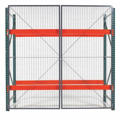 WIRECRAFTERS Door Kit: 1 Bays, 120 in x 1 1/4 in x 120 in, 10 ga, Steel, Powder Coated - Wire Mesh Hinged-Door Kits for Pallet Rack Enclosures