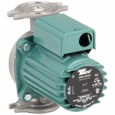 TACO Circulating Pump: 1/8 hp HP, 115V AC, Stainless Steel, 1, 10 gpm, 35 ft Max. Head - General-Purpose Inline Circulator Pumps