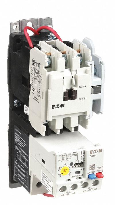 EATON Magnetic Motor Starter: Non-Reversing, 3 Poles, NEMA Size 0, 18 A - Non-Reversing Starters with Electronic Overloads