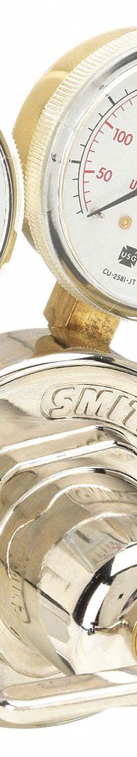 SMITH EQUIPMENT Gas Regulator: Single Stage, CGA 510 Inlet, 9/16"-18 M LH Outlet, 15 psig, Acetylene (MPN 40-15-510). Key specifications — Brand: SMITH EQUIPMENT; Manufacturer Part Number: 40-15-510; Diaphragm Material: Stainless Steel; Outlet Connection: 9/16"-18 M LH; Inlet Connection: CGA 510.