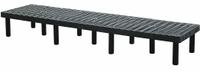 STRUCTURAL PLASTICS Dunnage Rack: Assembled, Snap-Together, 12 in x 24 in x 96 in, Polyethylene (MPN D9624). Key specifications — Color: Black; Brand: STRUCTURAL PLASTICS; Material: Polyethylene; Assembled: Assembled; Method of Construction: Snap-Together; Included: Shelf.