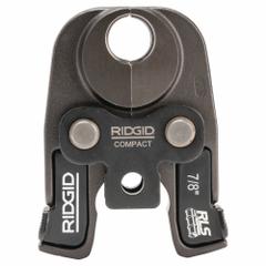 RIDGID Cordless Press Tool Jaw: 7/8 in Pipe, Copper, For RLS Press, Compact Tool Types (MPN 55138R). Key specifications — attr518773: Jaw; attr518762: Copper; attr518771: Steel; attr518761: RLS Press; attr518760: RIDGID.
